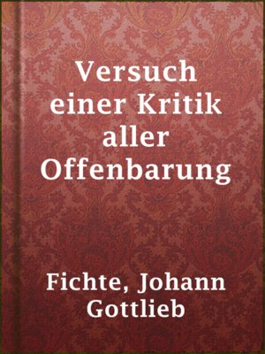 cover image of Versuch einer Kritik aller Offenbarung